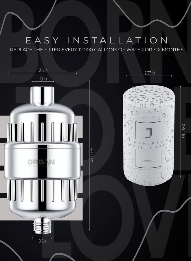 ORBON Water Softener for Bathroom | Shower Filter for Bathroom | Hard water Softener for Shower | Hard Water Shower Filter | With 3 In 1 Universal Adapter & Teflon Tape | 1 Extra Cartage | Chrome - Image 2